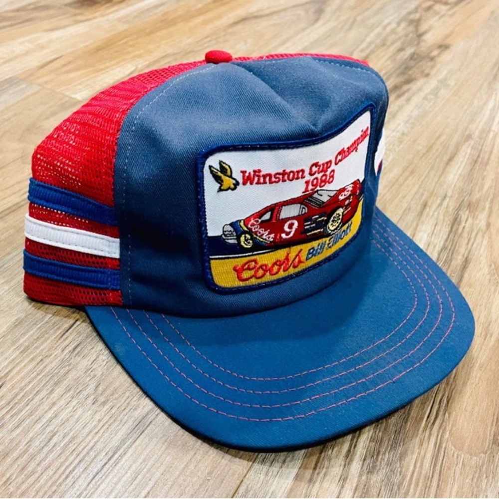 Vintage 3 Stripe Bill Elliott 1988 Winston Cup Champion NASCAR Coors Snapback